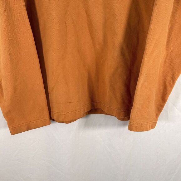 Aigle Sweater Women's Large Orange Mock Neck Long Sleeve Cotton Blend Pullover - Picture 3 of 10